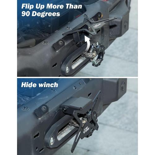 JOYTUTUS Universal Flip-Up License Plate Mount for 10 Hawse Fairlead, License Plate Holder Compatible with Pickup Truck Off-Road Car RV Bumper Winch Hawse Fairlead Front License Plate Bracket
