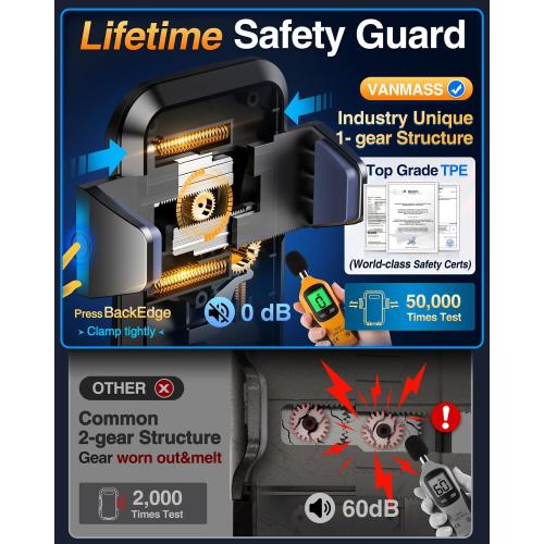 VANMASS【85 LBS Strongest Suction & Military-Grade Ultimate Car Phone Mount【Patent & Safety Certs】Cell Phone Holder Truck for Dashboard Windshield Vent for iPhone 17 Pro Max 16 15 Samsung Camera Mount