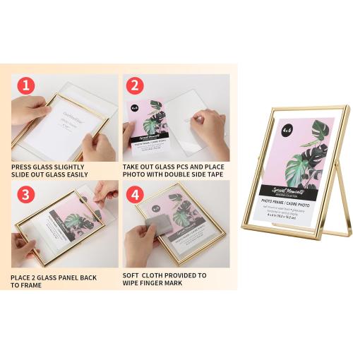 Yipinyin ....Gold 8x10Floating Frame 2 Pack,For Picture 4x6'',5x7'',6x8''Adjustable Tabletop/Shelf floating picture frame 5x7'', Classy Gift Choice for Wedding,Thanksgiving,Christmas,Home or Office Decor