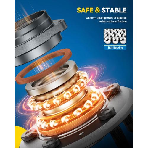 PHILTOP 515202 4WD Front Wheel Hub Assembly Fit for Toyota Tundra 2007-2021, Toyota Sequoia 2008-2018 Wheel Hub Bearings