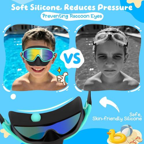 VegoVia 2 Pack Kids Swim Goggles with Nose Cover