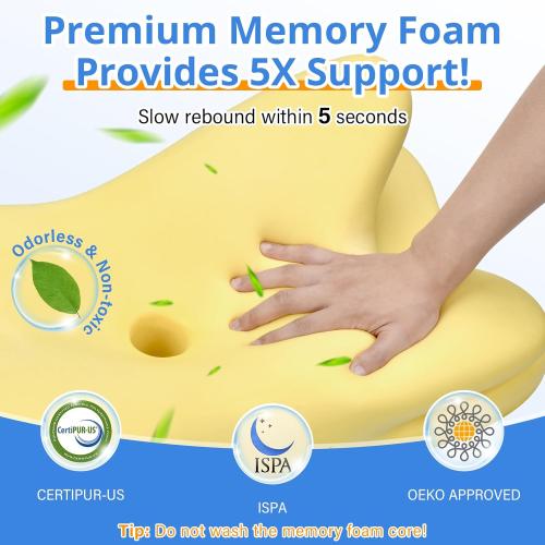 Cervical Neck Pillow, Ergonomic Memory Foam Pillows for Neck Pain Relief with Breathable Pillowcase, Adjustable Contour Neck Support Pillow for Side Back Stomach Sleepers (Gray)