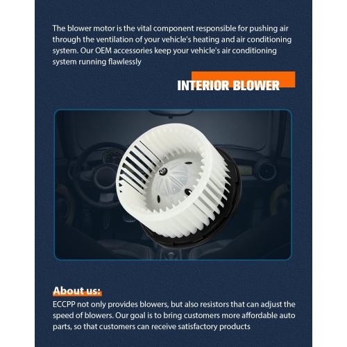 ECCPP HVAC Plastic Heater Blower Motor for Chevry w/Fan Cage fit for 2007-2014 for Cadillac Escalade/ 2007-2013 for Cadillac Escalade ESV /2007-2014 for Chevrolet Silverado 2500/2500 HD/3500 HD