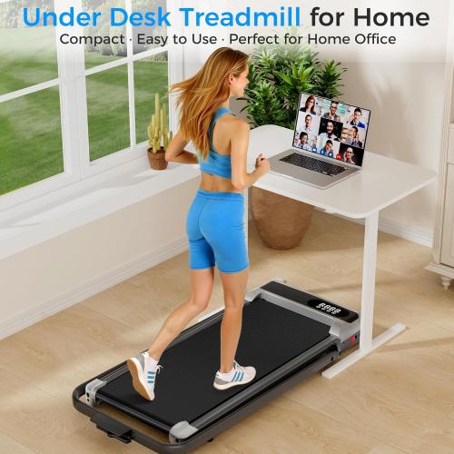Walking Pad Treadmill with Handle Bar for Home Office,3.0HP Low Noise Portable Folding Under Desk Treadmill with Remote Control,Jogging Running Machine,350 Lbs Capacity,LED Display