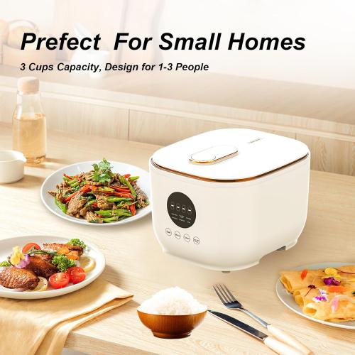 3L Healthy Low Carb Rice Cooker, Low Sugar Digital Steamer,Porridge,Soup,Quick Rice,White Rice,Stainless Steel Filter Basket，5 Cooking Functions,24H Timer & Auto Keep Warm