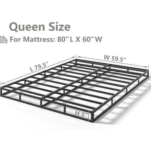 5 Inch Box Spring for Queen Bed, Heavy Duty Metal Mattress Foundation, 3000 lbs Capacity, Low Profile Bed Base, Noise-Free, Easy Assembly, Fabric Cover