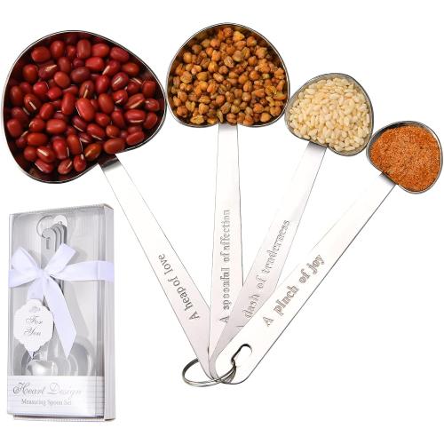 30 pieces pack heart-shaped measuring spoon set suitable for wedding birthday party bridal shower gift, baby shower decoration souvenir individual gift packaging