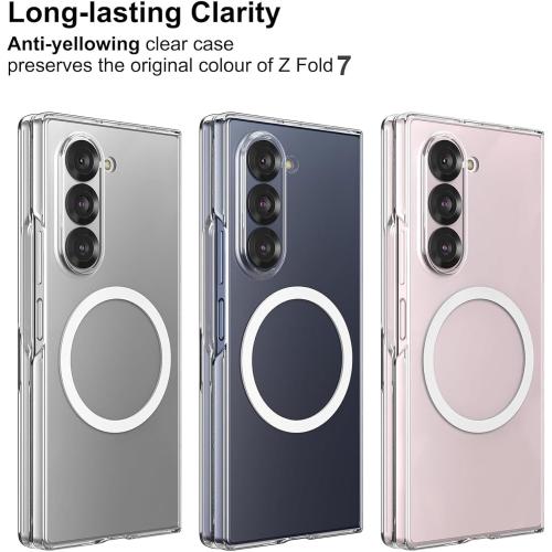 for Galaxy Z Fold 7 Case Compatible with MagSafe, Bulit-in Tempered Glass Screen Protector