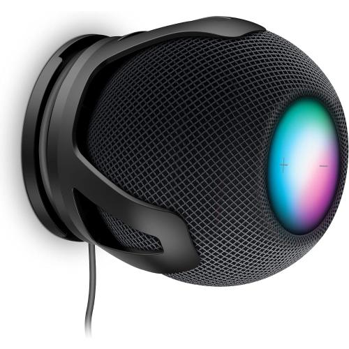 PlusAcc for HomePod Mini Wall Mount - Holder Mount Compatible with Homepod Mini, No Muffled Sound, with Cord Management, Space Saving Accessories for Home Pod Mini (Black)