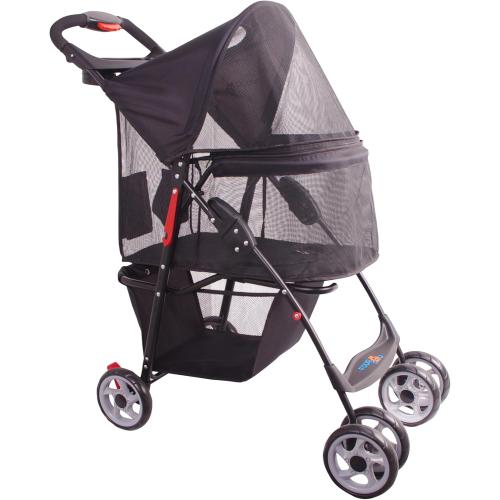 Full-Window pet Stroller 4 Wheels for Cats & Dogs, with Storage Basket,Cup Holder, Travel Puppy/Cats Stroller.