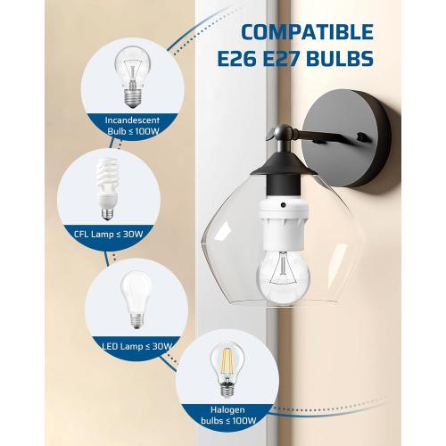 DEWENWILS Light Sensor Socket, E26/E27 Socket Adapter, Automatic Dusk to Dawn Sensor Socket for Porch/Wall Light Fixtures, Compatible with Incandescent/CFL/LED/Halogen, 2 Pack, White, ETL Listed
