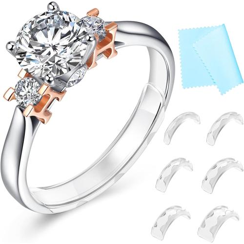 Haiou Ring Size Adjuster for Loose Rings - Clear Invisible Ring Guard, Spacer & Tightener | Sil. Resizer Extender