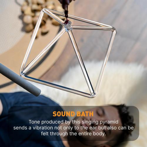 CVNC Quartz Crystal Singing Pyramid 10 Inch | Quartz Singing Pyramid Healing Musical Instrument   Carry Case Bag Powerful Energy