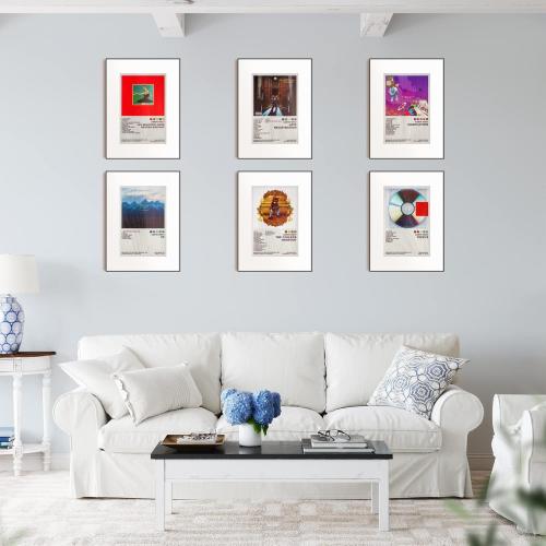 ManRule Kanye West Poster Set of 6 Album Cover Posters 8 by 12 inch Music Posters for Room Aesthetic Canvas Wall Art for Teens Room Decor UNFRAMED (Kanye West)