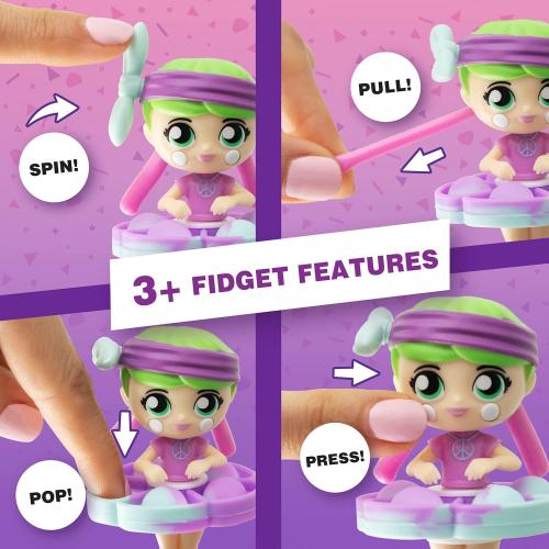 2 Pack Fashion Fidgets Sensory Toy Dolls – Push Pop Fidget Toy Pack of 2 – Anxiety and Stress Relief for Kids