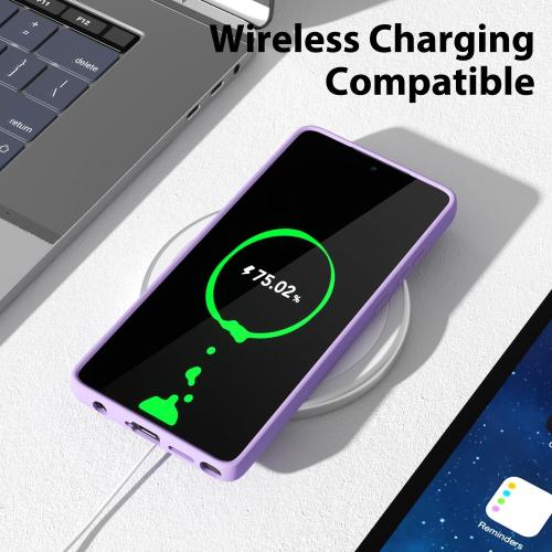 oakxco for Motorola Moto G Stylus 5G 2024 Phone Case Liquid Silicone, Thin Slim Soft Rubber Gel TPU Plain Simple Cover for Women Girl Cute, Matte Solid Color, Lilac Light Purple Lavender