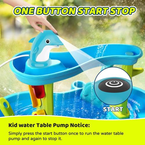 Dolphins Water Table Pump, Cordless Rechargeable Pump for Water Tables