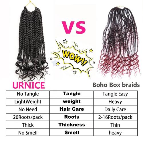8 Packs 18 Inch Crochet Box Braids Hair with Curly Ends Prelooped Bohemian Goddess Box Braids Crochet Hair Crochet Braids Hair for Black Women (18 Inch 8 Packs, 4#)