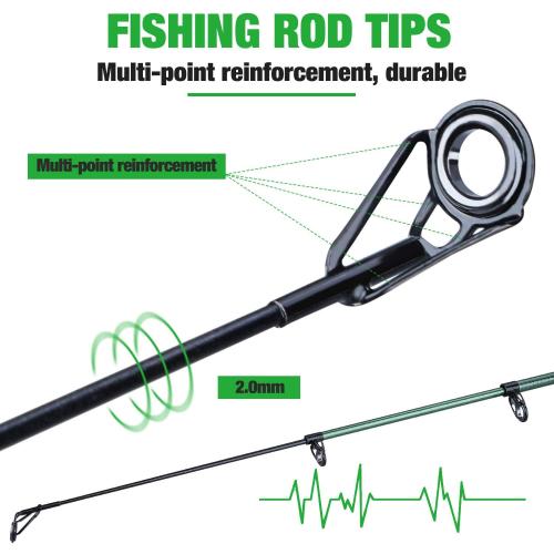 Sougayilang Green 3.0m, 9.84Ft Telescopic Fishing Rod - 24 Ton Carbon Fiber,CNC Machined Reel Seat, Comfortable EVA Handle, Travel Fishing Rod for Bass Trout Fishing