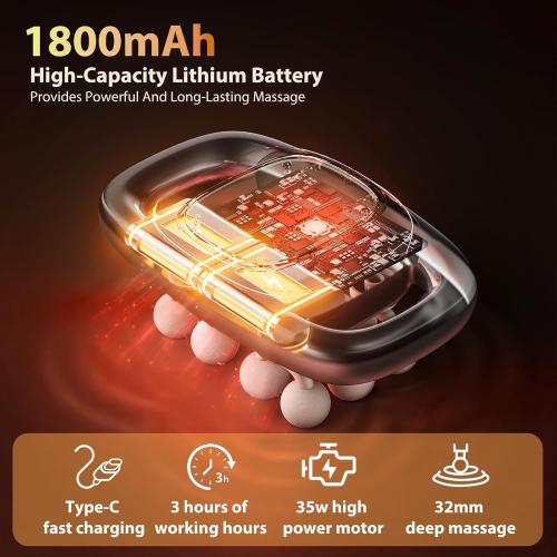 12-Head Massage Gun, 3 Modes, 30 Levels Of Intensity, Electric Deep Tissue Massager, Relieves Muscle Pain All Over The Body, 4k Smart Display, Suitable For Lazy People, The Elderly And Office Workers