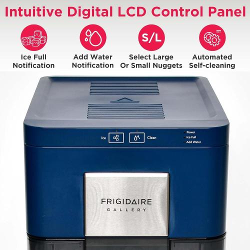 FRIGIDAIRE Gallery EFIC255 Countertop Crunchy Chewable Nugget Ice Maker, 44lbs per Day, Auto Self Cleaning, 2.0 Gen, Navy