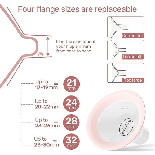 NCVI Electric Breast Pump 8782, Portable Hospital-Grade Double Pump with 4 Modes & 9 Levels, Anti-Backflow, Rechargeable Quiet Breastfeeding Pump for Efficient Comfortable Use at Home, Work or Travel