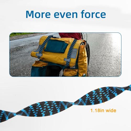 Adjustable Flat Bungee Cords with Hooks Heavy Duty Outdoor 80 Inch Long