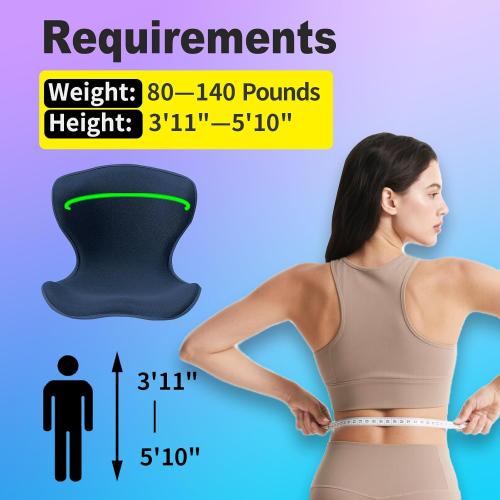 Lumbar Support for Office, Ergonomic Back Cushion for Lower Pain Relief, Improve Posture, Floor Seat,Meditation Chair, Chair Back Support for Computer Chairs, Gaming,Home - Working. (Blue)