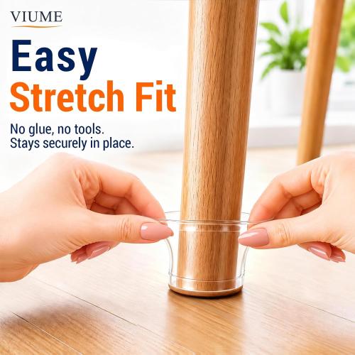 VIUME 24 Pcs Chair Leg Floor Protectors for Hardwood Floors Round