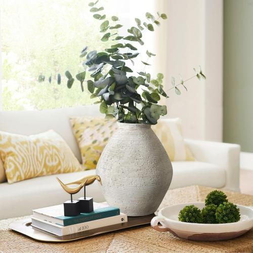 Rustic Ceramic Flower Vase Distressed Farmhouse Pottery Clay Large Terracotta Floor Vases for Decorative Table Centerpiece Modern Home Decor Aesthetic Living Room Bedroom Wedding Housewarming Gift
