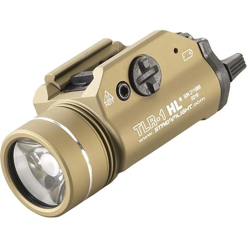 Streamlight 69266 TLR-1 HL 1000-Lumen 20000 Candela Rail-Mounted Tactical Weapon Light with Specific Compatibility Rail Locating Keys, Flat Dark Earth