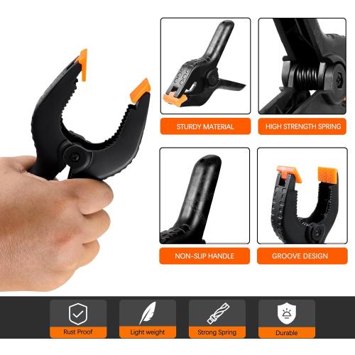 4.5 Inch Spring Clamps Heavy Duty, 10 Pack Spring Clips, Backdrop Clips Clamps for Crafts Woodworking Photography