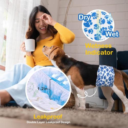 Dono Dog Diapers Male, Disposable Male Dog Wraps 10ct, Ultra Absorbent Doggie Diapers, Rapid-Dry Leak-Proof Puppy Diapers, Wetness Indicator Excitable Urination Incontinence,Large