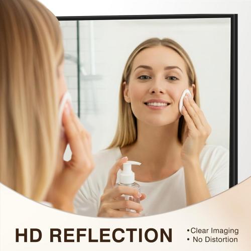 FICTOR Bathroom Vanity Mirror-Black,30x20 Inch, Shatterproof & Anti-Rust, Wall Mount Rectangle Mirrors with Metal Frame for Over Sink, Bathroom, Bedroom, Living Room,Entryway