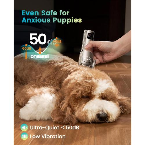 oneisall Dog Clippers for Grooming Thick Hair,Low Noise Dogs Grooming Kit with Detachable Stainless Steel Blade,Dog Shaver for Thick/Matted/Knotted/Fine/Wave/Curly Hair,PC18