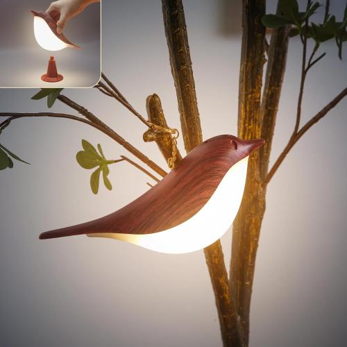 Small Bird Table Lamp, Cordless Bedside Lamps, Battery Operated Lamp with 3 Color Temperatures, Dimmable Bird Night Light, Touch Lamps for Nightstand, Rechargeable Outdoor Lights for Patio