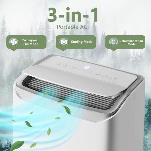 12,000 BTUs Portable Air Conditioner, 3-In-1 Portable.  Dehumidifier & Fan Modes, Digital Display, Quiet Freestanding AC for Home, Office, Bedroom