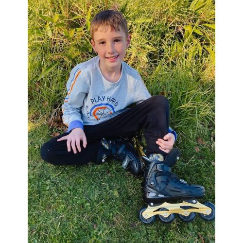 MammyGol Inline Skates for Boys and Girls Youth, 4 Size Adjustable Roller Skates with PU Flashing Wheels, Aggressive Inline Skates High Performance for Kids Age 6-12