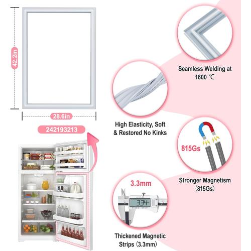 LXun Upgrad 42.2x28.6 242193213 Refrigerator Door Gasket Seal Replacement for Frigidaire Ken-more Crosley Topmount Refrigerator Replac AP5688452 3016409 PS7784009 FFTR2021TW5 FFHI2032TP0 FRTD2021AW0