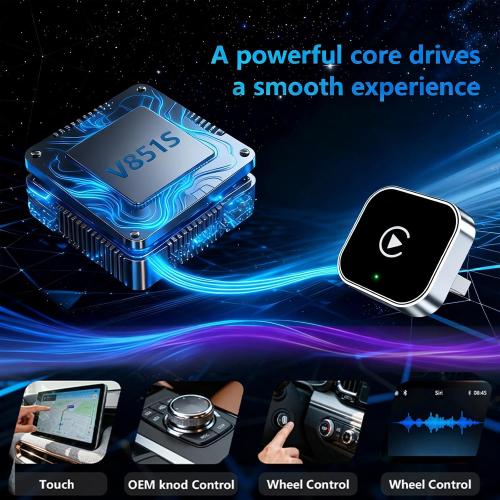 2026 Upgraded Wireless CarPlay Adapter - Fast Auto-Connect, Stable Connection, Mini Size Plug & Play Adapter for iPhone & Android Auto Compatible Cars