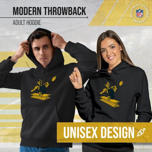 Team Fan Apparel NFL Adult Medium Unisex Modern Throwback Ultra Soft Fleece Hooded Sweatshirt, Heathered Football Hoodie