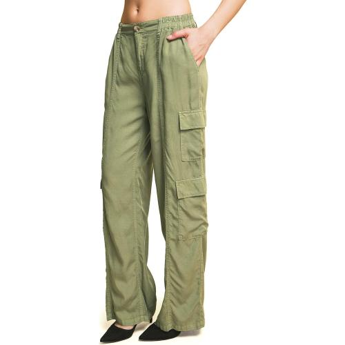 Small Love Tree Womens Juniors Tencel Cargo Pants