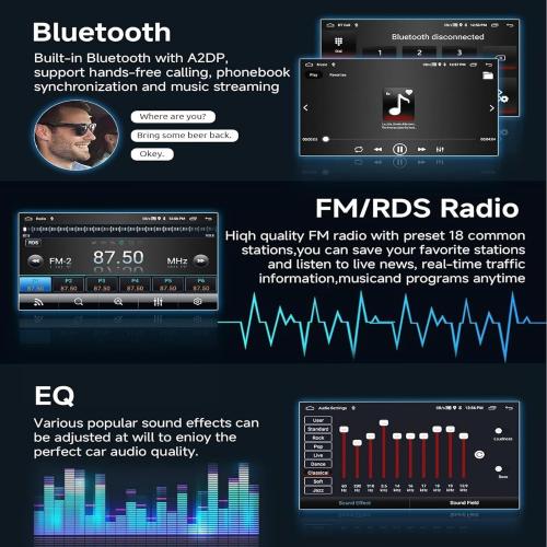 Car Radio Stereo Fit for Ford Escape 2013 2014 2015 2016 2017 2018 2019, 9 Touch Screen Car Radio Receiver with Carplay Android Auto w/WiFi GPS Navigation Bluetooth FM SWC Backup Camera - 2 32G
