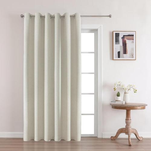 Joydeco Blackout Room Divider Curtains, Extra Wide Light Beige Sliding Door Drapes Living Room Curtains, 1 Panel 100W x 96L Inch Patio Door Drapes for Room Privacy