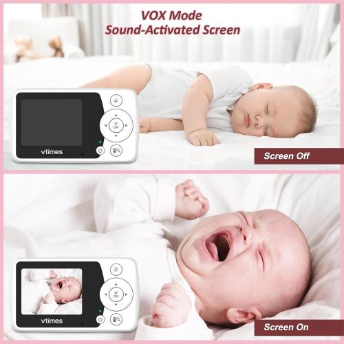 Video Baby Monitor with Camera and Audio - 2.4 LCD Screen, Portable Baby Camera Monitor No WiFi Night Vision VOX Mode Feeding Alarm 1000ft Range Ideal for Baby/Elderly/Pet