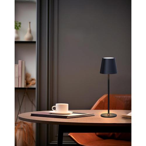 JACKYLED Cordless Table Lamps Rechargeable, 3 Adjustable Height, 5000mAh Battery Operated, 3 Colors Smooth Dimming, Portable LED Waterproof Table Lamp for Dining, Bedroom, Outdoor- Black