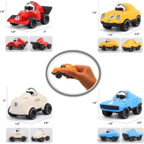8-Pack Alloy Press to Go Toy Cars, Die-cast Collectible Model Race Cars, Birthday Christmas Holiday Party Gift for Kids 3 , Adults, and Collectors, Multi-Color (Cars #1 to #8)