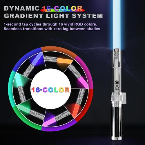 XUZ Light Sabers for Adults Kids, Metal Handle, Heavy Dueling, FX Sound Fonts, 16 RGB Colors, Rechargeable Light Up Sword, Cosplay Costume Party Birthday Gift Toys for Men Boys