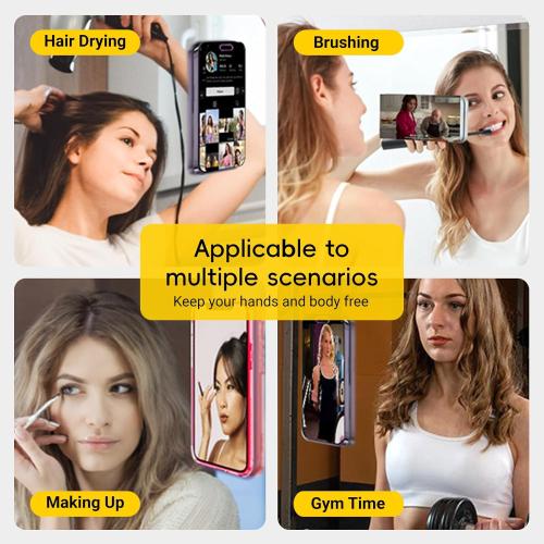 Anteel Double-Sided Silicone Suction Phone Case Mount, Enhanced Suction Cup Power and Thickened Grip for Selfies and Videos, Durable, Hands-Free Non Slip Accessories, 2.36x3.66 (Rose)