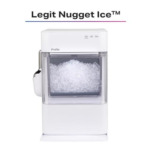 GE Profile Opal 2.0 Ultra Nugget Ice Maker with Scale Inhibiting Filter, Scoop Included, 38 lbs in 24 Hours, Pellet Ice Machine with WiFi & Smart Connected, Stone White